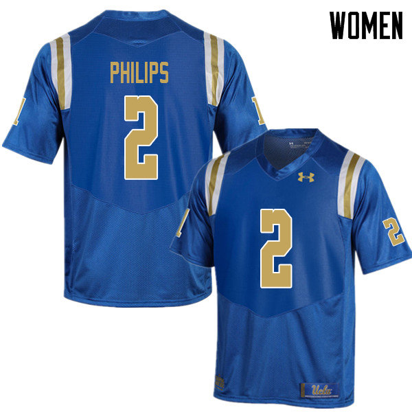 Women #2 Kyle Philips UCLA Bruins College Football Jerseys Sale-Blue